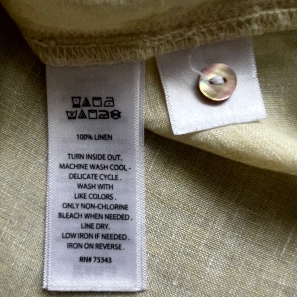Sigrid Olsen Citrus Yellow Linen Blouse Size Small - Picture 5 of 6